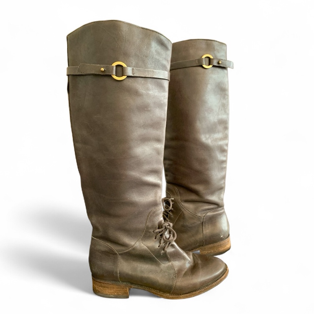 𝅺JOIE Brown Leather Lace Up Riding Boots